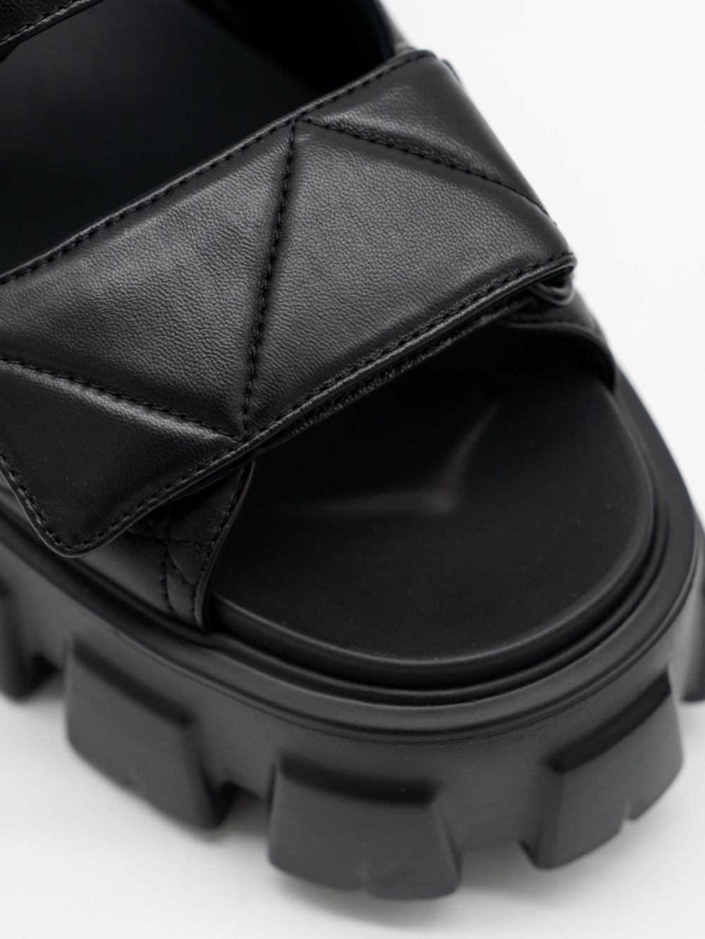 Prada Women's Monolith Nappa Leather Black Sandals Quilted size 40 eu 10 US - Picture 7 of 12